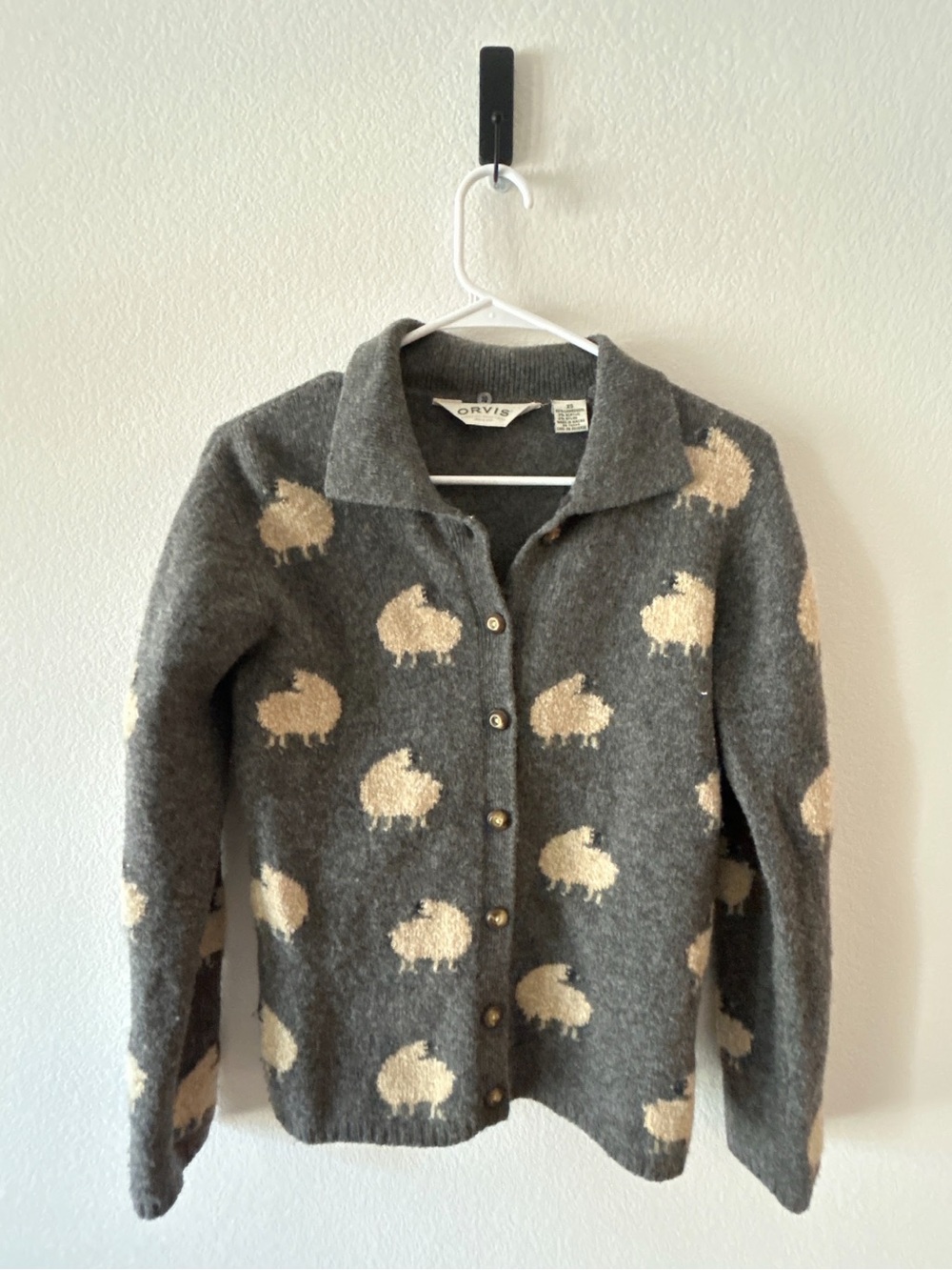 Vintage Orvis Sheep Wool Knit Cardigan Sweater - Picture 1 of 3
